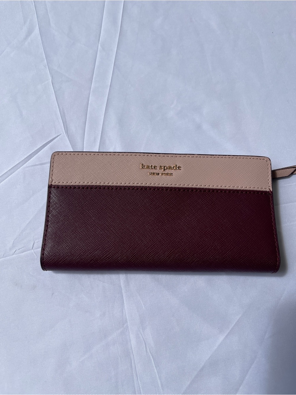 kate spade Two-Tone Zip Wallet - Blush & Burgundy